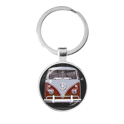 Peace Sign Van Bus Keychain