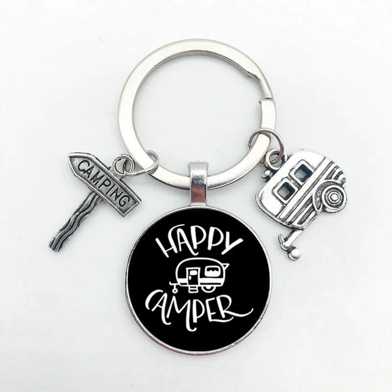 Cute Camper Wagon Keychain