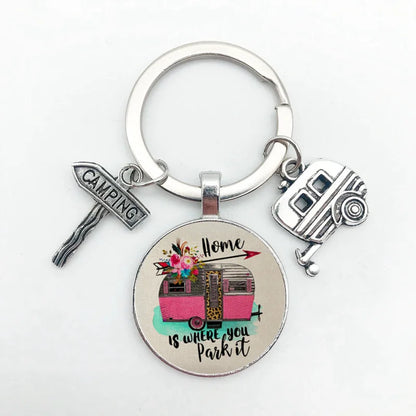 Cute Camper Wagon Keychain