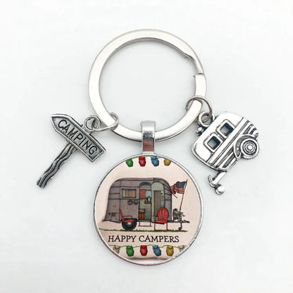 Cute Camper Wagon Keychain