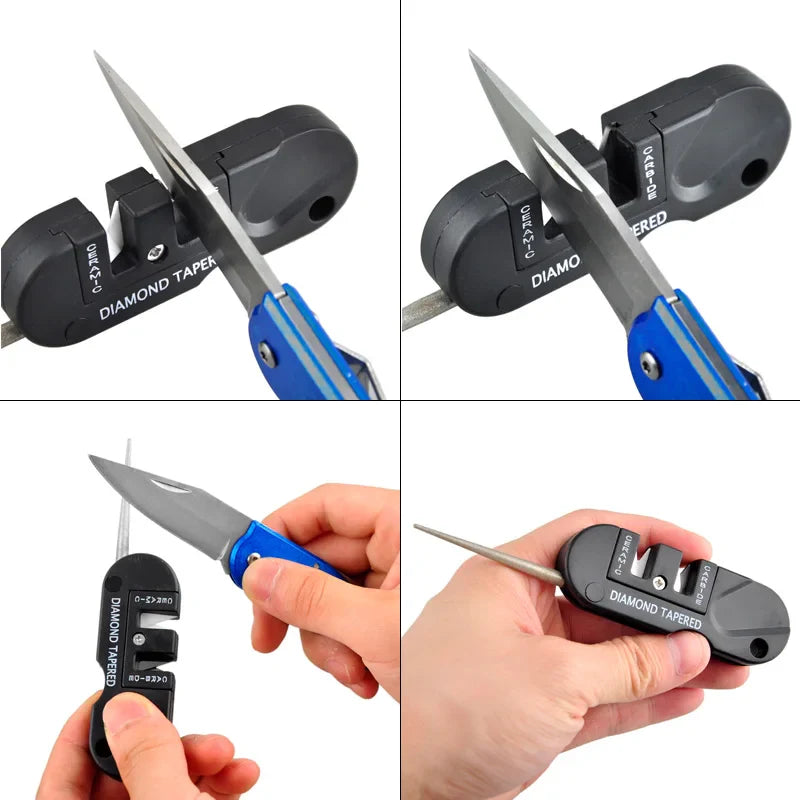 Portable Knife Sharpener with 3 Grits