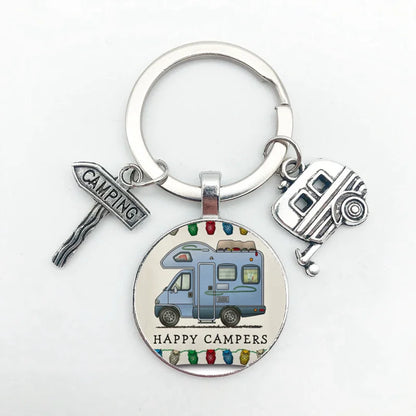 Cute Camper Wagon Keychain