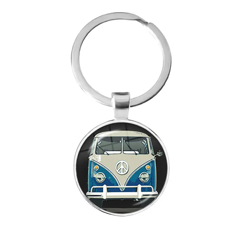 Peace Sign Van Bus Keychain