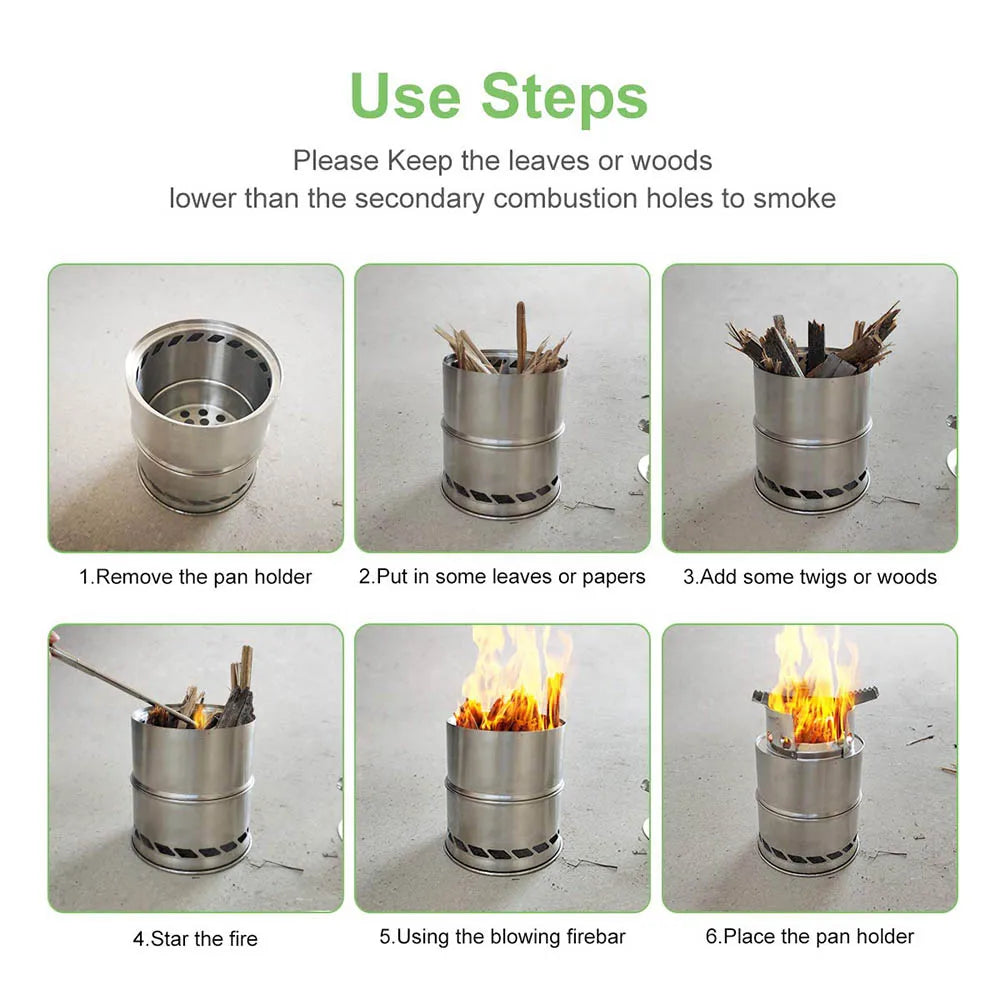 Portable Wood Burning Camping Stove