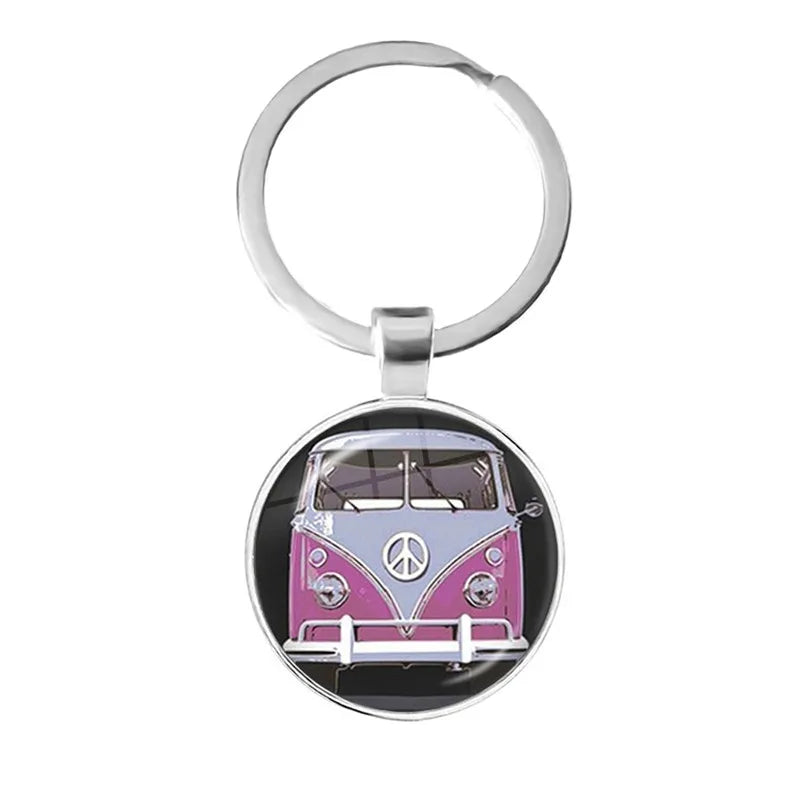 Peace Sign Van Bus Keychain