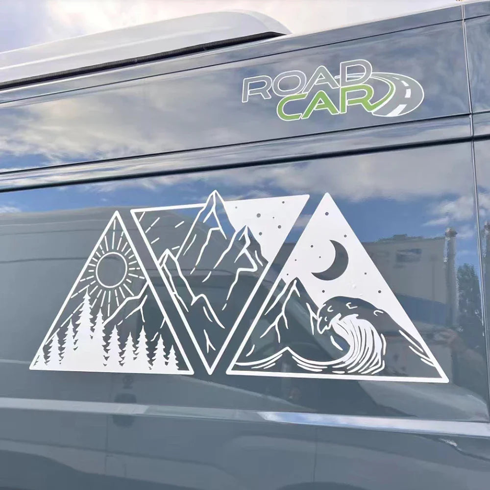 Cool Forest Mountains Water Wave Car & Van Sticker