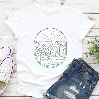 Casual Summer Women's Happy Camper T-Shirt