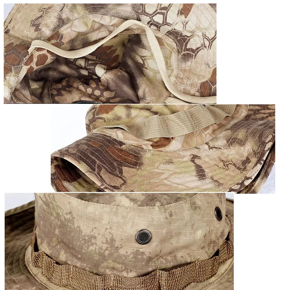 US Army Tactical Camo Bucket Hat for Men