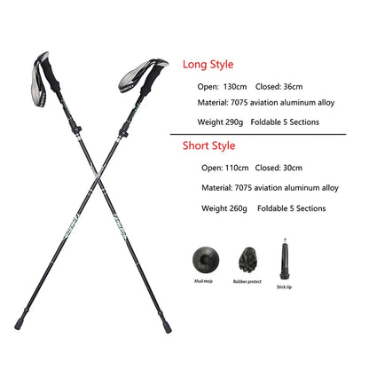 5-Section Outdoor Fold Trekking Pole