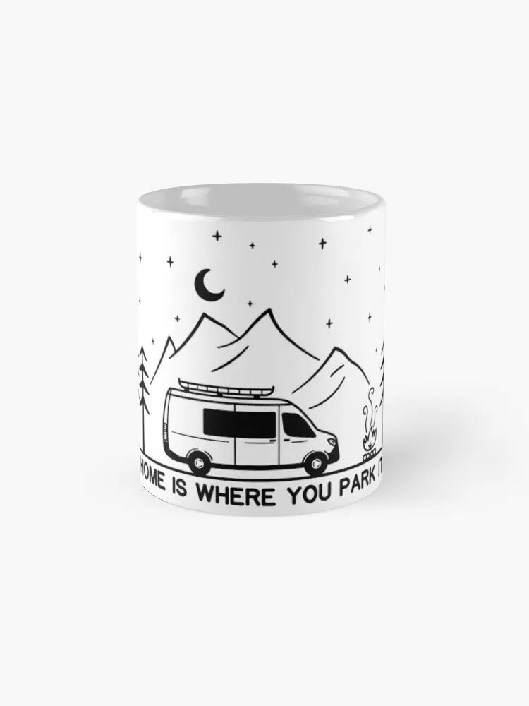 A Home is Where You Park It" Vanlife Coffee Mug