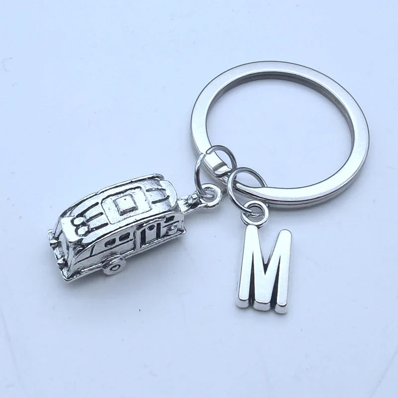 Fashion Caravan Key Ring - Initial Trailer Camper Keychain