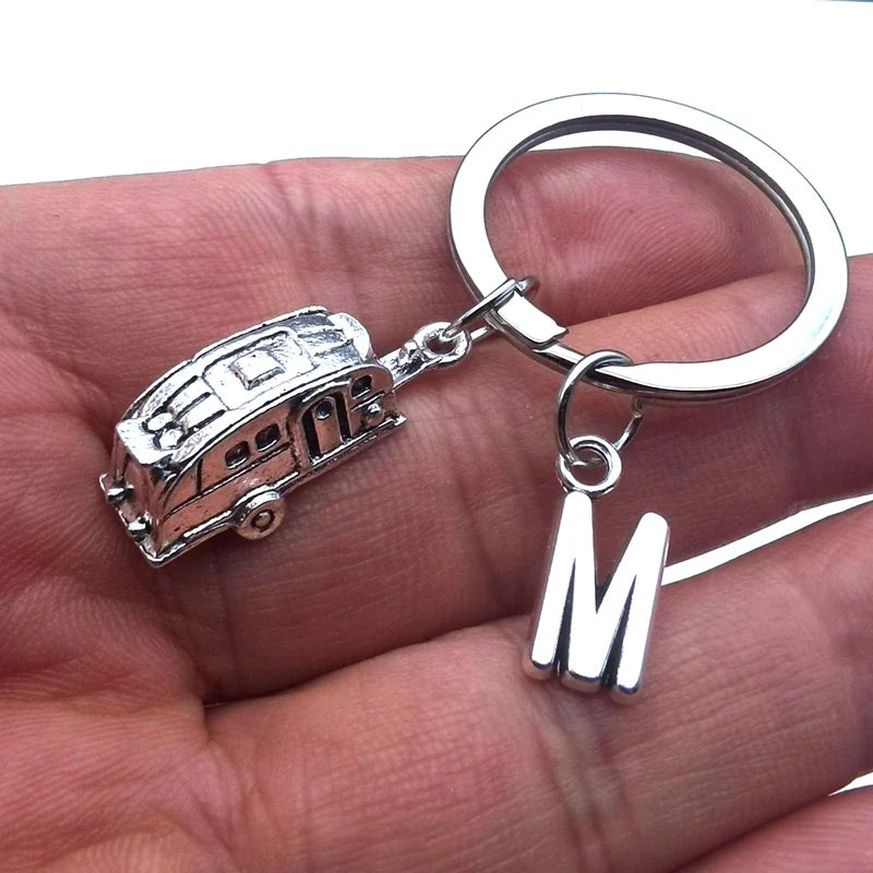 Fashion Caravan Key Ring - Initial Trailer Camper Keychain