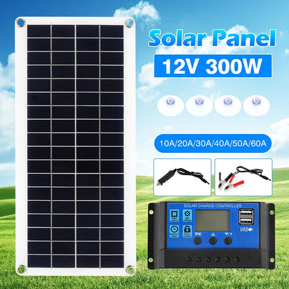 50W Solar Panel Charger Kit