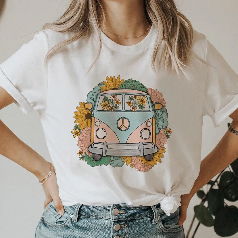 Retro Car Print Graphic T-Shirt