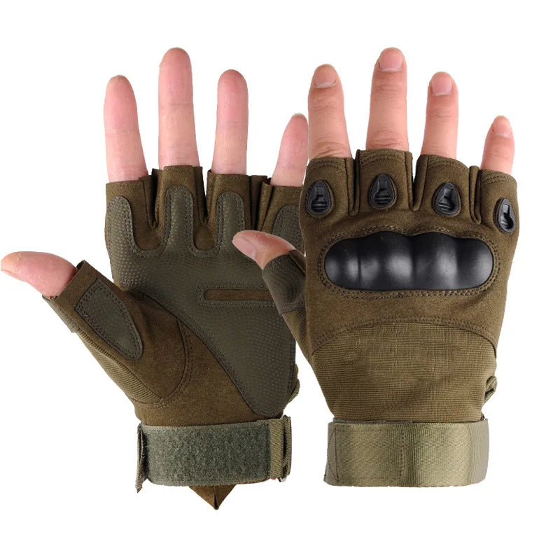 Tactical Fingerless Army Gloves for Outdoor Activities