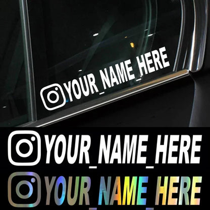 Personalized Instagram User Name Car Sticker