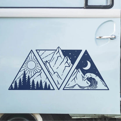 Cool Forest Mountains Water Wave Car & Van Sticker