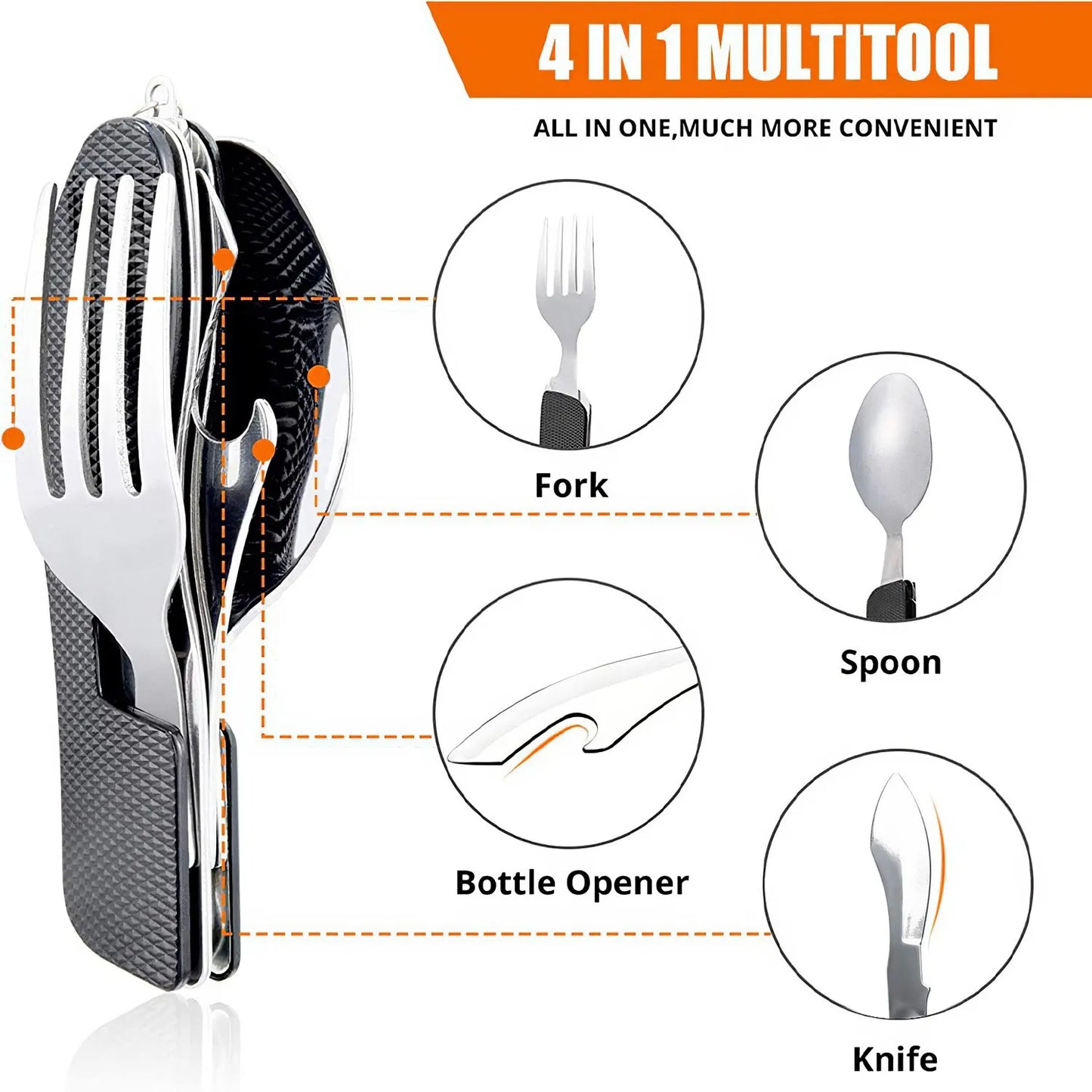 Foldable Camping Knife Fork Spoon