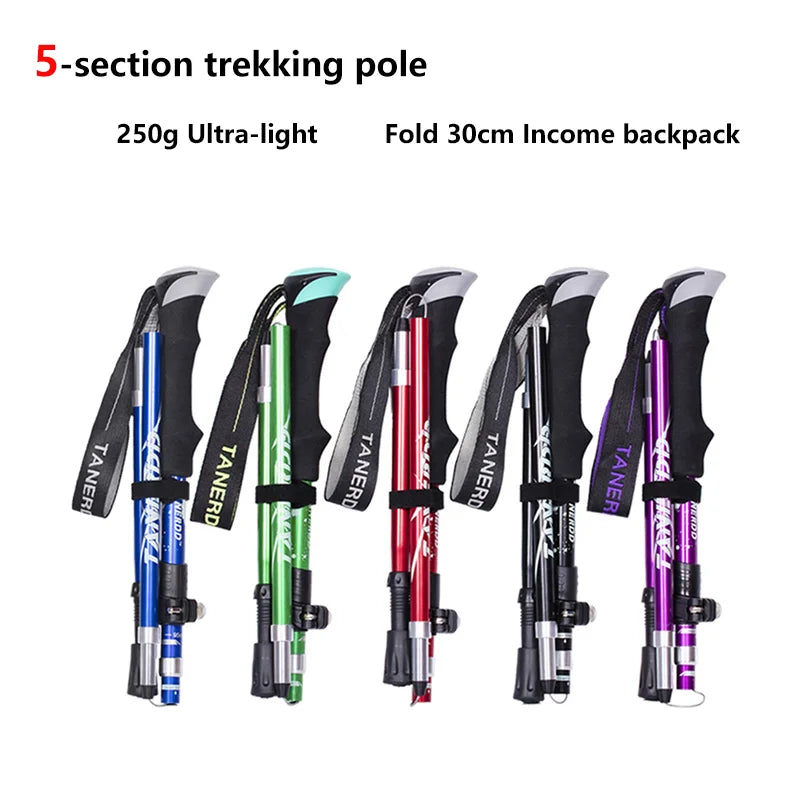 5-Section Outdoor Fold Trekking Pole