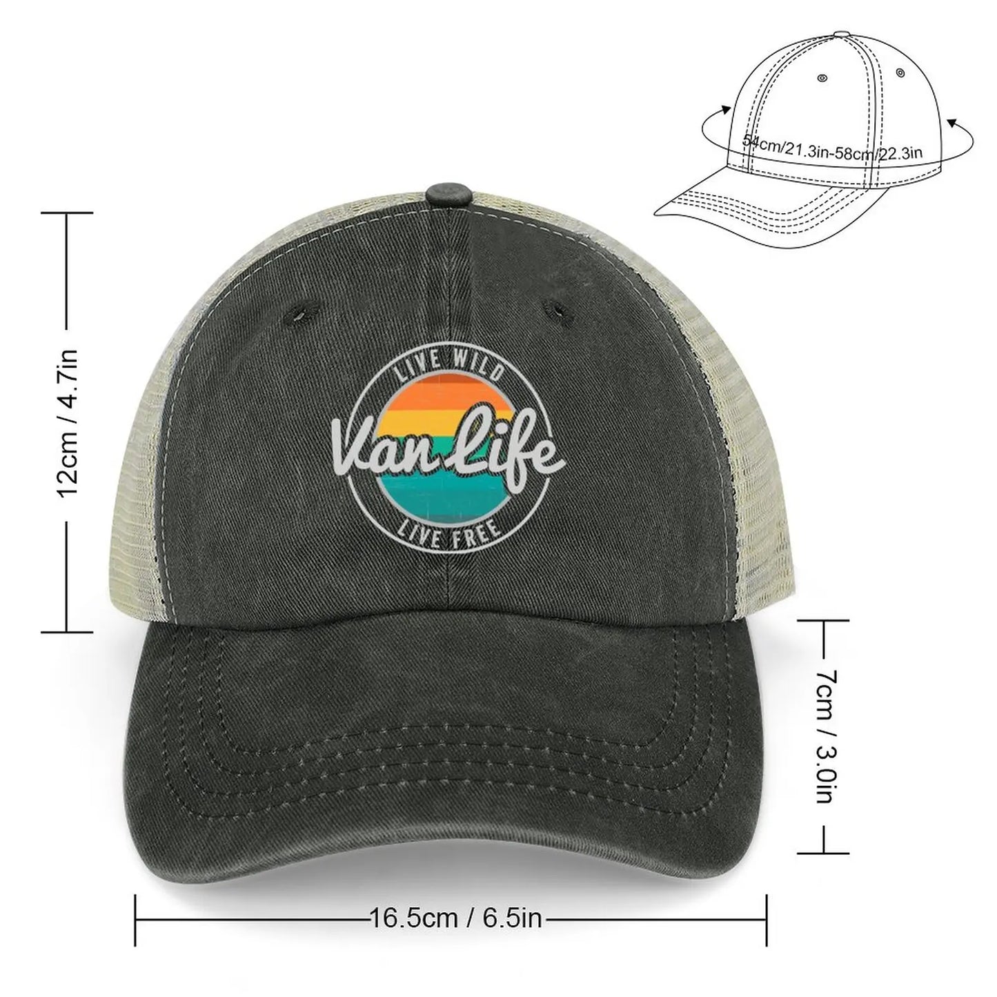 Van Life Cowboy Hat Rugby Cap