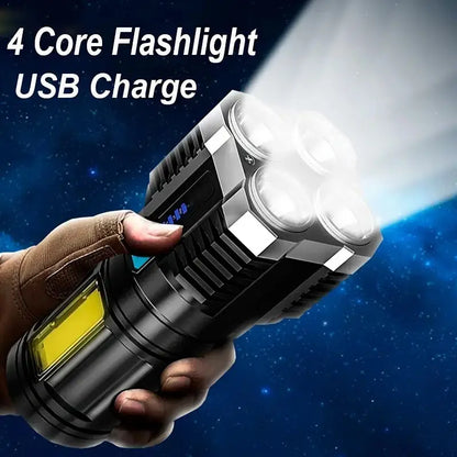 Lightweight Outdoor  LED Flashlight with COB Side Light