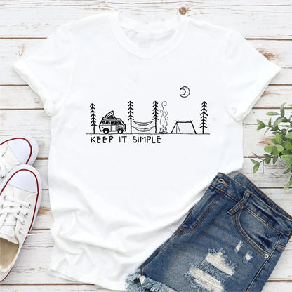 Casual Summer Women's Happy Camper T-Shirt