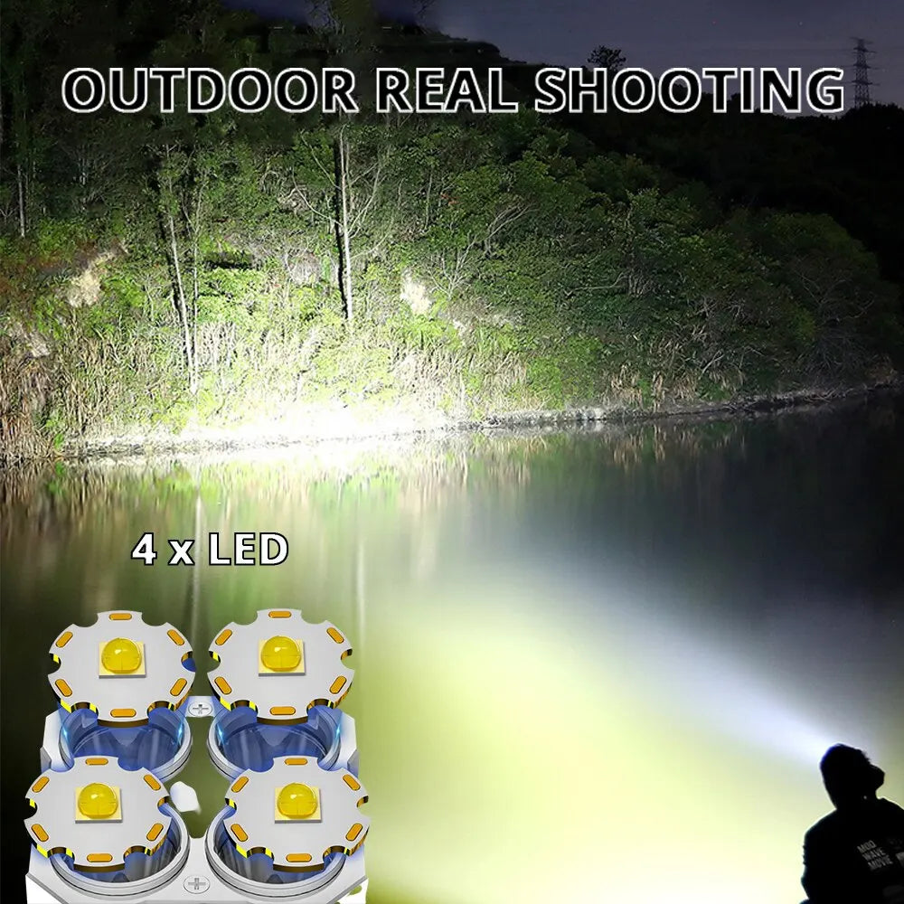 Lightweight Outdoor  LED Flashlight with COB Side Light