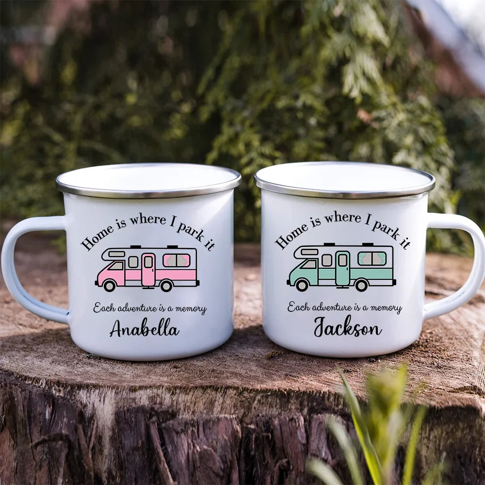 Custom Touring Car Enamel Mug