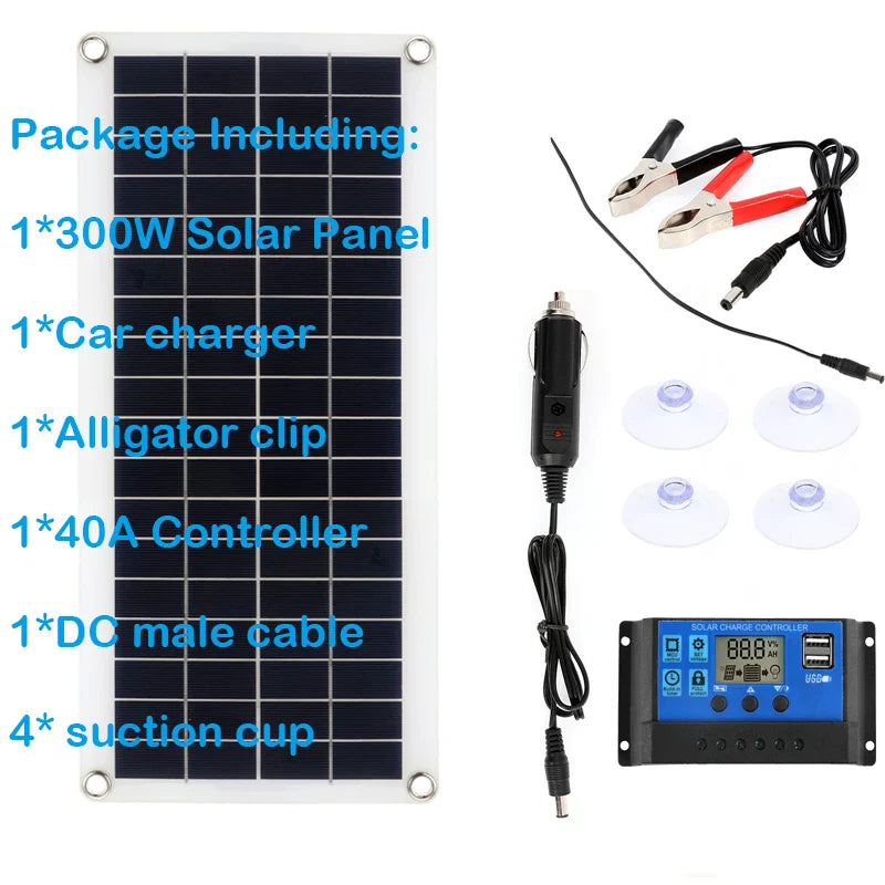 50W Solar Panel Charger Kit