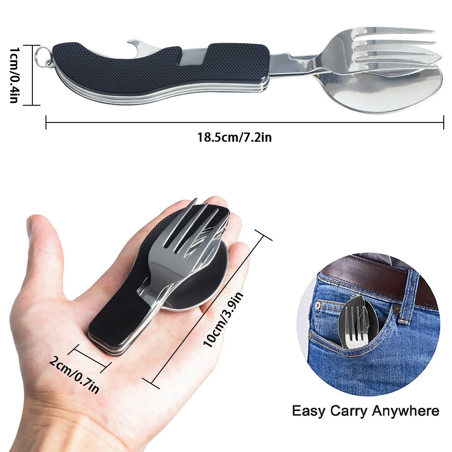 Foldable Camping Knife Fork Spoon