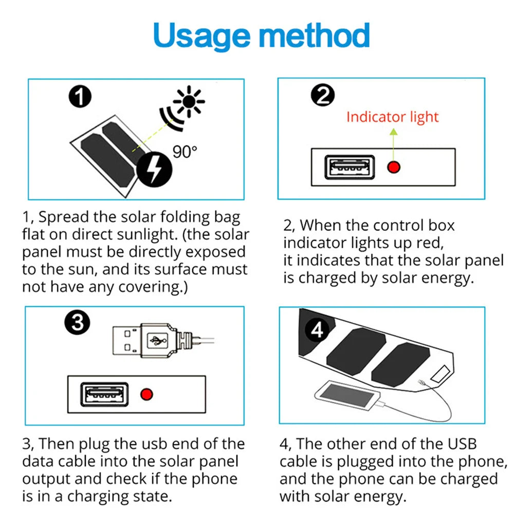 Folding Outdoor Solar Panel Charger