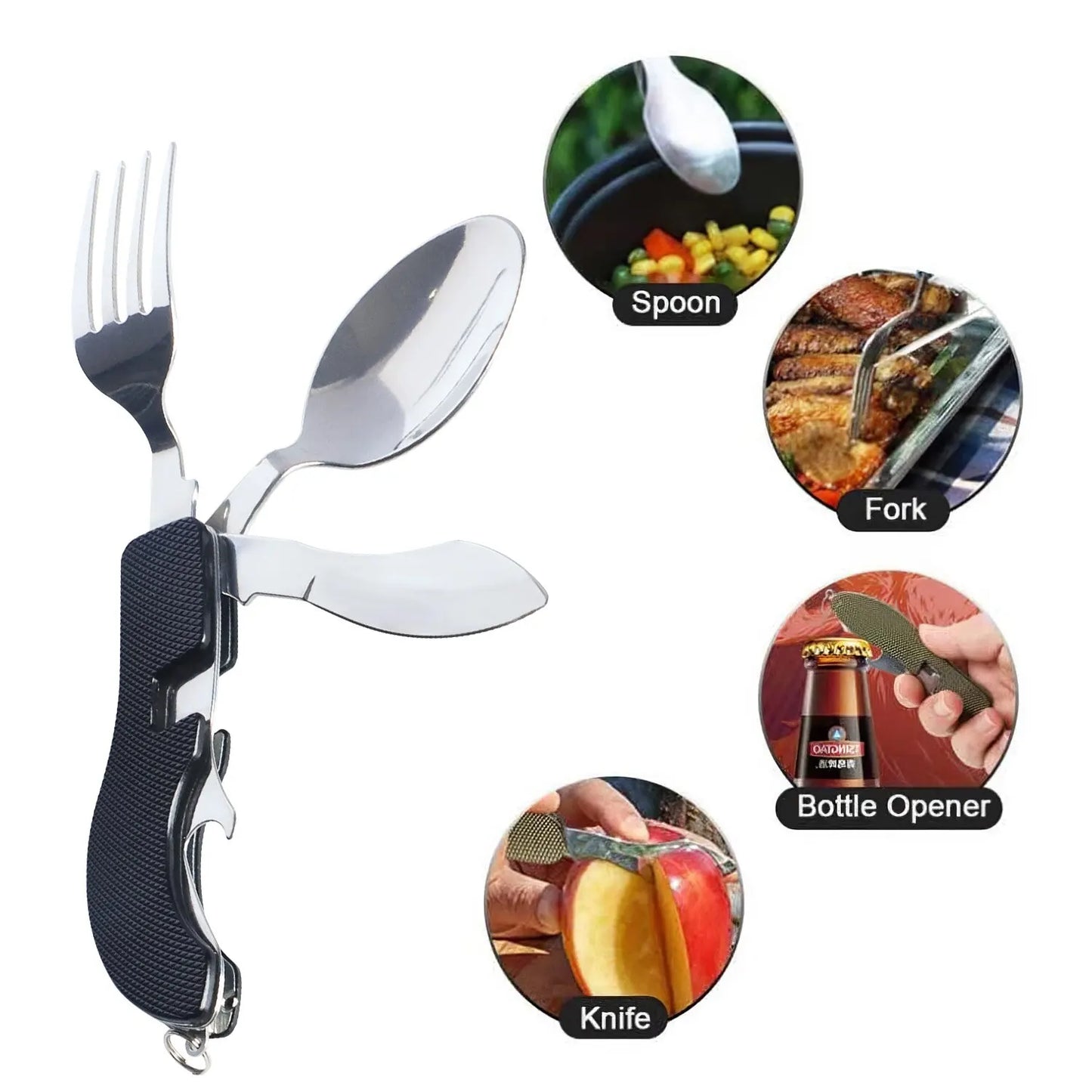 Foldable Camping Knife Fork Spoon