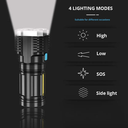 Lightweight Outdoor  LED Flashlight with COB Side Light