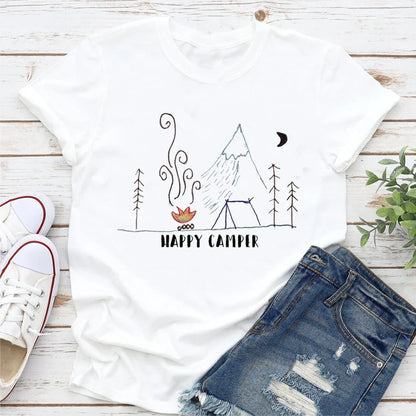 Casual Summer Women's Happy Camper T-Shirt